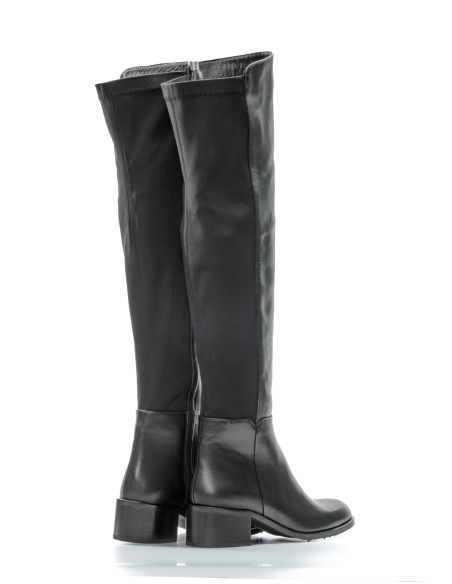 Mayes Real Leather Women's Knee High Boots Black