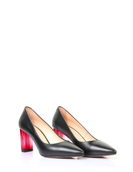 Nemesis Genuine Leather Women's Heeled Shoes Black
