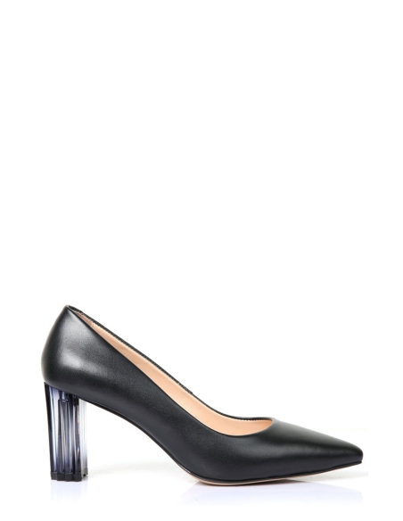 Nemesis Genuine Leather Women's Heeled Shoes Black