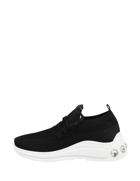 Evis Women's Tricot Lace-up Sneakers Black