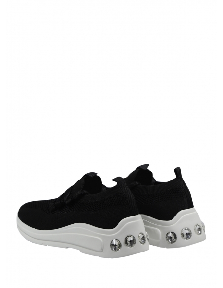 Evis Women's Tricot Lace-up Sneakers Black