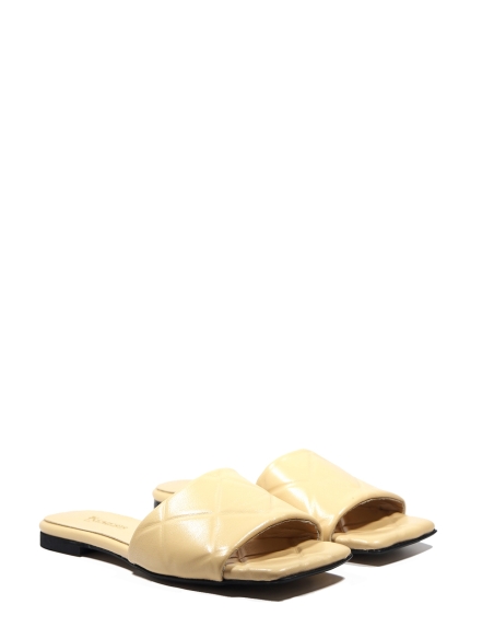 Renee Genuine Leather Women's Slippers Beige