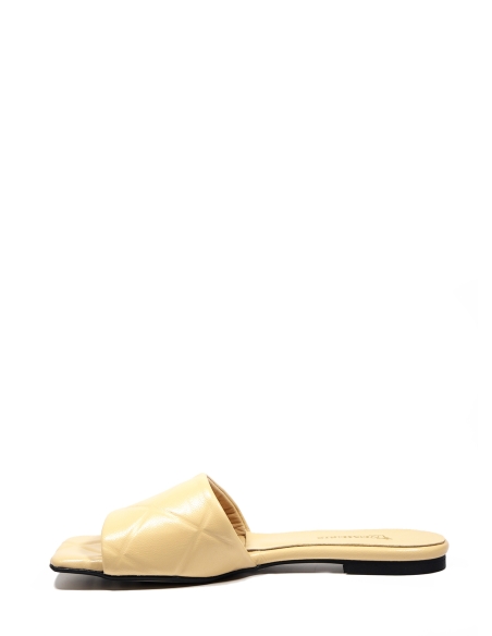 Renee Genuine Leather Women's Slippers Beige