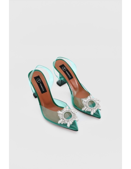 Madelina Women's Heeled Shoes Transparent Green