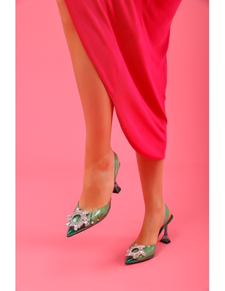 Madelina Women's Heeled Shoes Transparent Green
