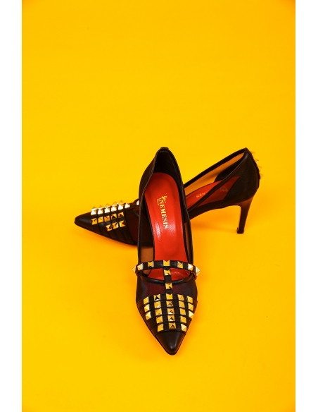 Vita Genuine Leather Women's Heeled Shoes Black
