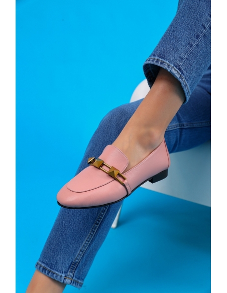 Kalina Genuine Leather Women's Shoes Powder
