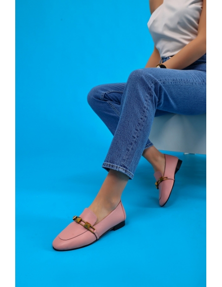Kalina Genuine Leather Women's Shoes Powder