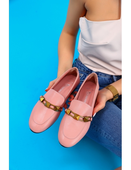 Kalina Genuine Leather Women's Shoes Powder