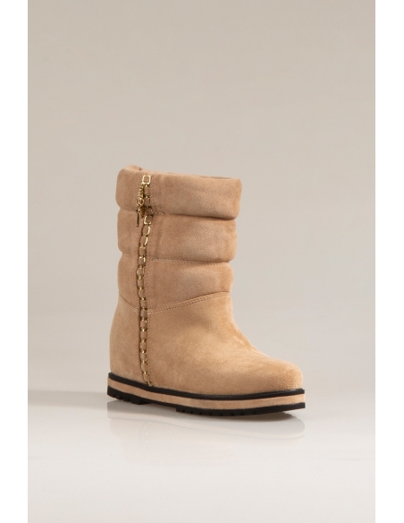 Nemesis Women's Wedge Sole Boots Beige