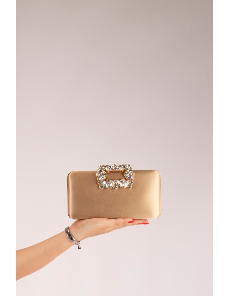 Reba Women's Evening Clutch Bag Nude Satin