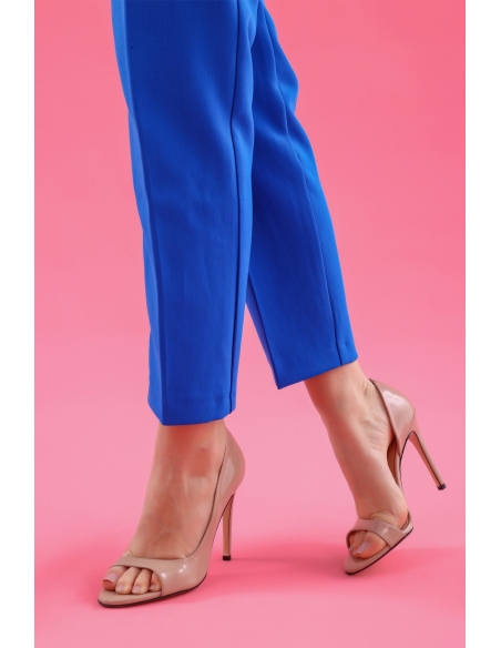 Loretta Genuine Leather Women's Heeled Shoes Powder