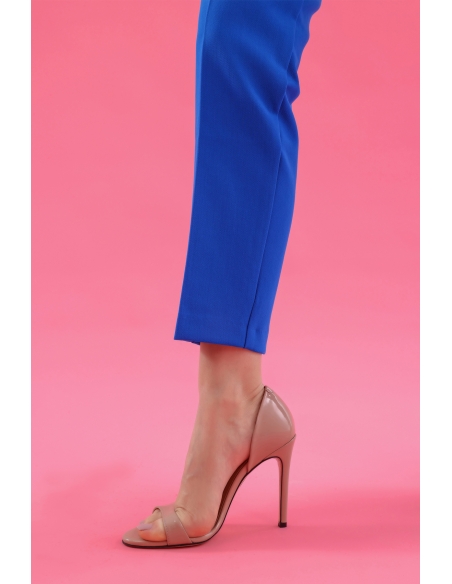 Loretta Genuine Leather Women's Heeled Shoes Powder