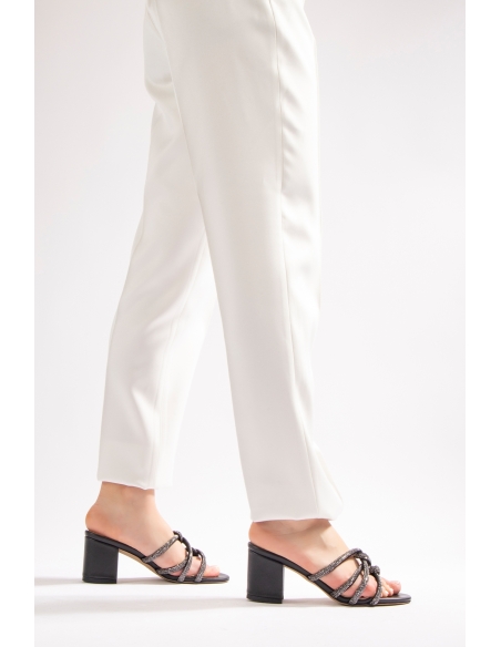 copy of Luella Genuine Leather Women's Heeled Slippers Gold
