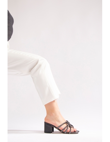 copy of Luella Genuine Leather Women's Heeled Slippers Gold