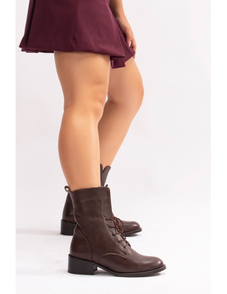 Mandy Real Leather Women's Boots Brown