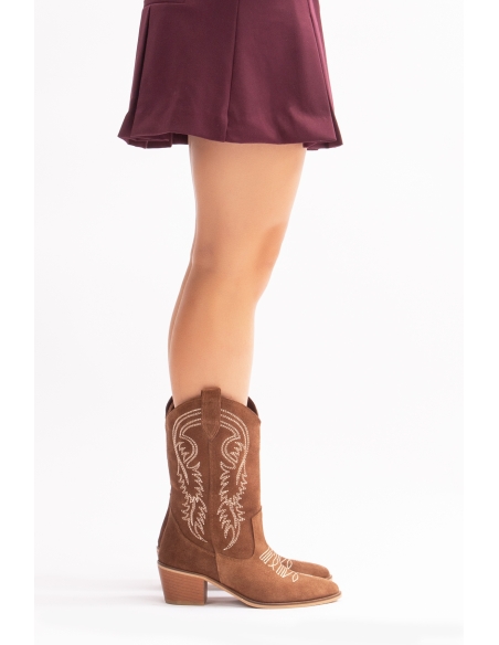 Mariana Genuine Leather Women's Western Boots Brown