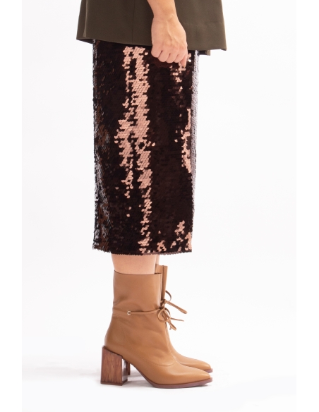Raisa Genuine Leather Women's Heeled Boots Tan Leather