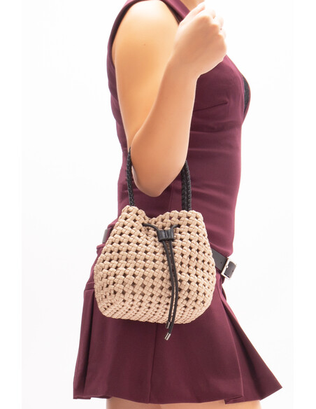 Drita Knitted Women's Shoulder Bag Beige