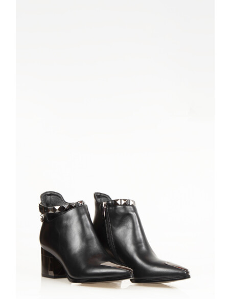 Marlo Fermuarlı Topuklu Kadın Bot Siyah