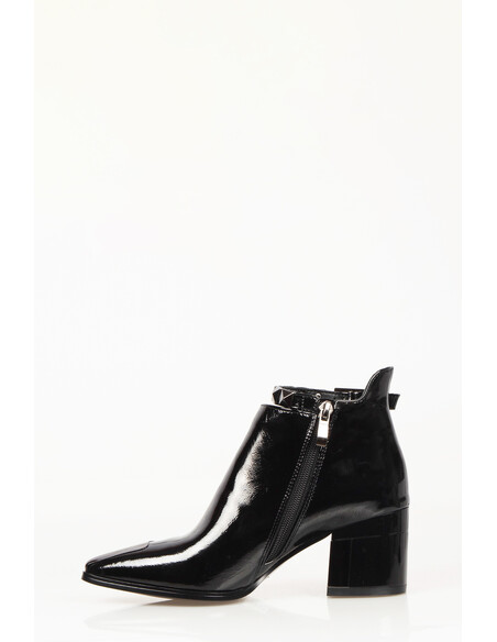 Marlo Women's Zipper Heeled Boots Black