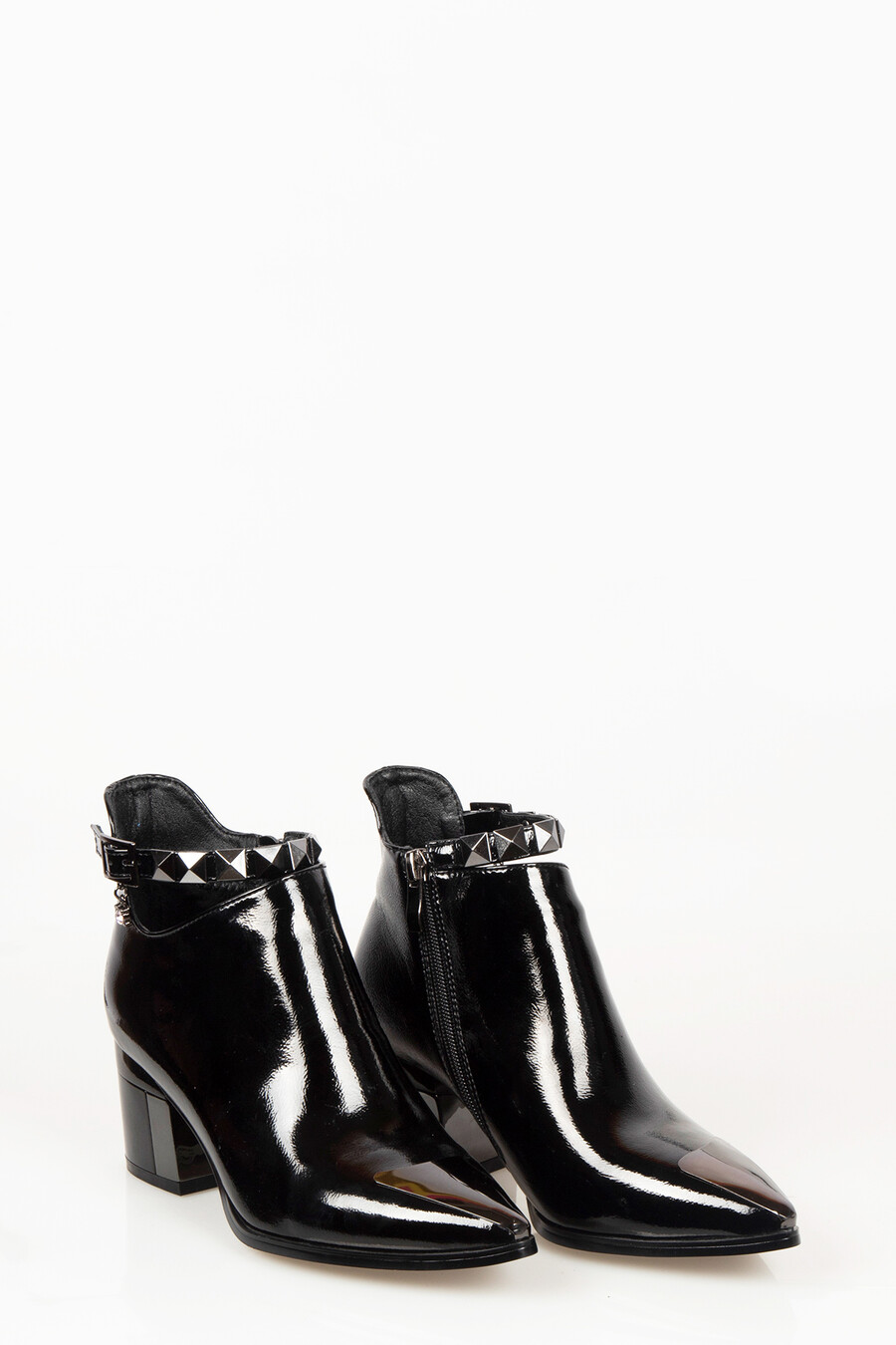 Marlo Women's Zipper Heeled Boots Black