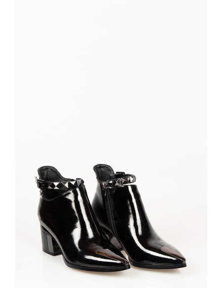 Marlo Women's Zipper Heeled Boots Black
