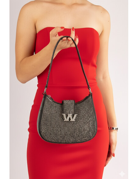 Calista Women's Evening Bag with Black Stones