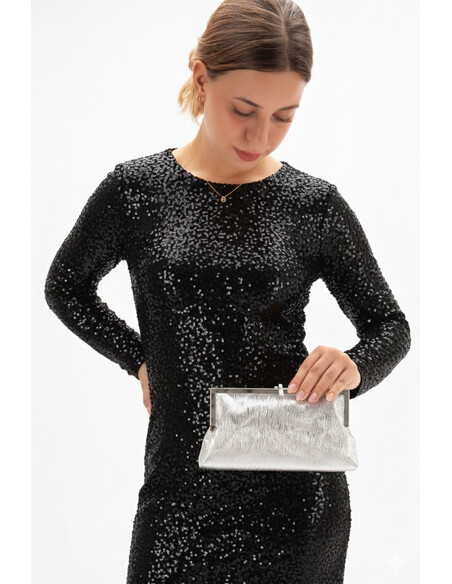 Renira Women's Evening Clutch Bag Silver