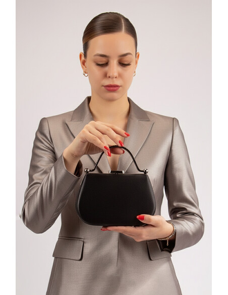 Rama Women's Evening Clutch Bag Black Satin