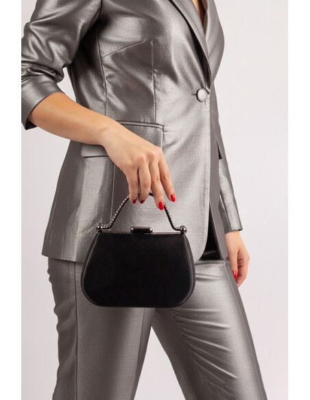 Rama Women's Evening Clutch Bag Black Satin