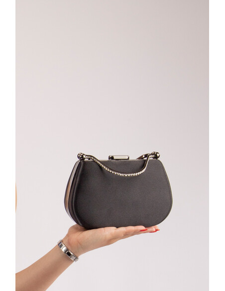Rama Women's Evening Clutch Bag Black Satin