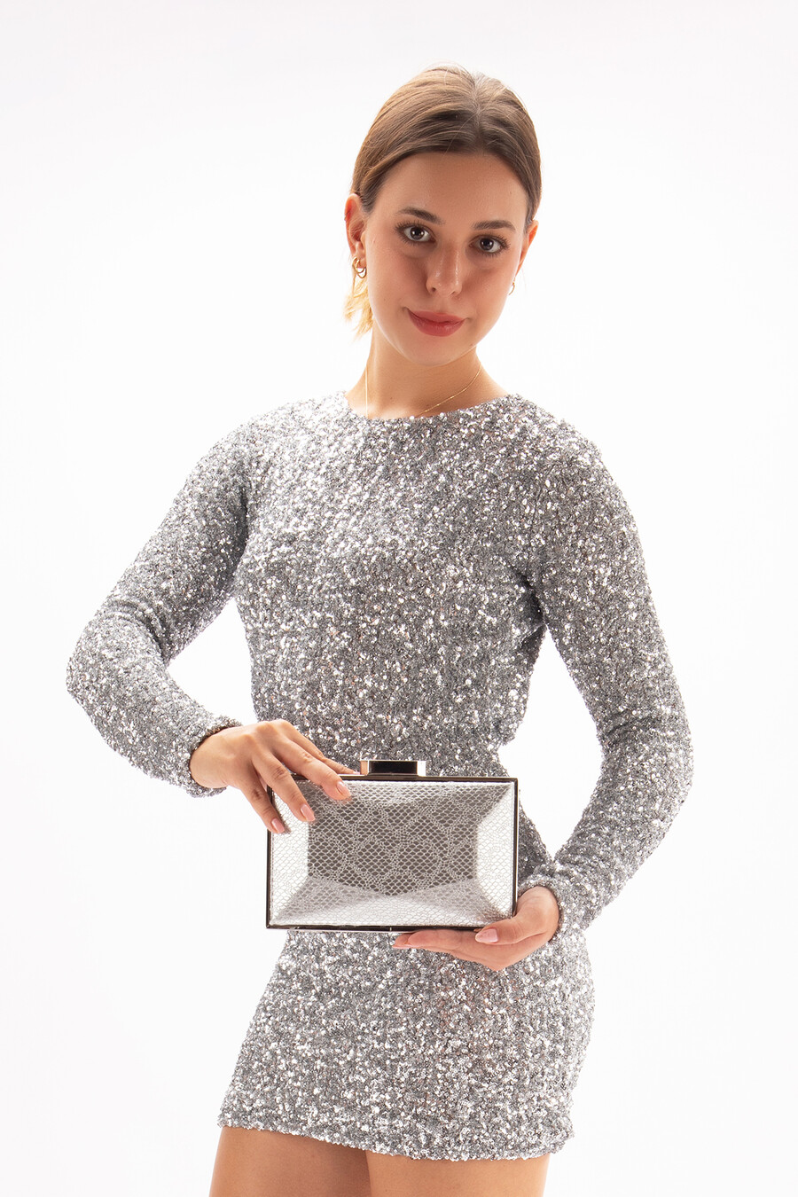 Risa Women's Evening Clutch Bag Silver