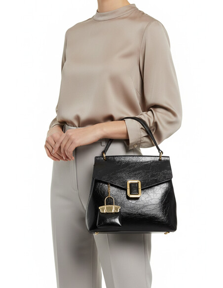 Marsali Women’s Handbag Black Shiny Patent