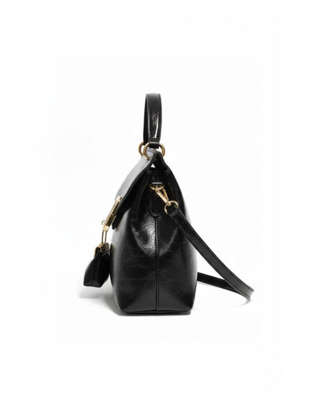 Marsali Women’s Handbag Black Shiny Patent