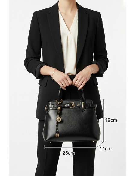 Beliss Women’s Black Hand & Shoulder Bag Zippered
