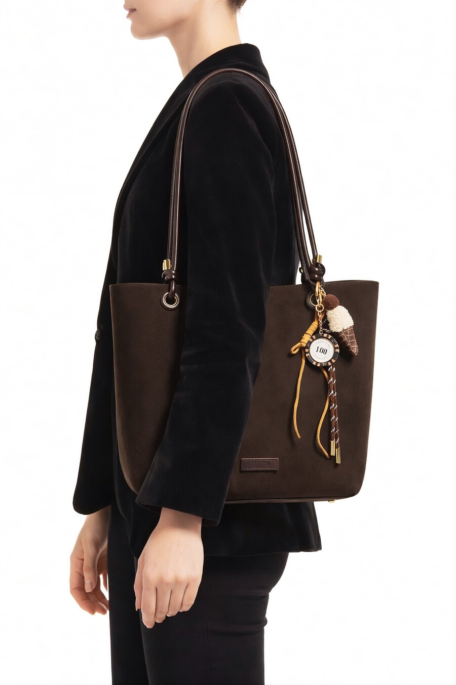 Blair Women’s Shoulder Bag Brown Suede