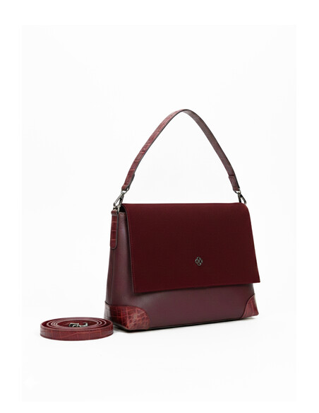 Benin Women’s Hand & Shoulder Bag Burgundy