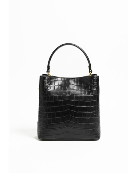 Pansy Women’s Hand & Shoulder Bag Black Croco