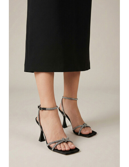 Scarlett Women's Heeled Sandals Black Satin