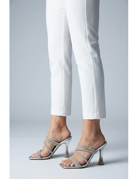 Sandy Women's Heeled Slippers Silver