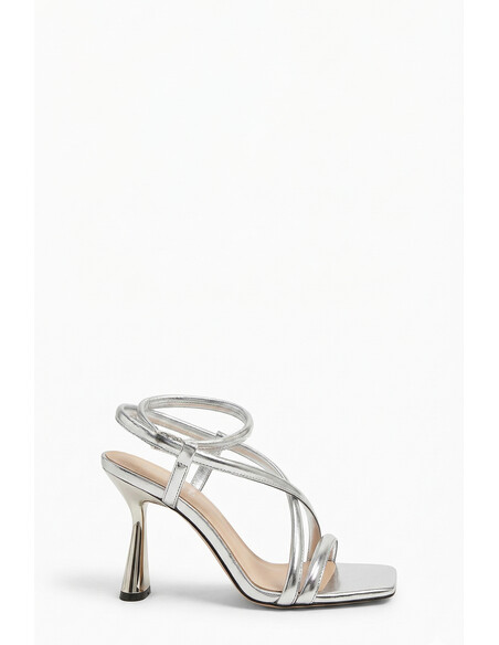 Silva Silver Metallic Heeled Sandal