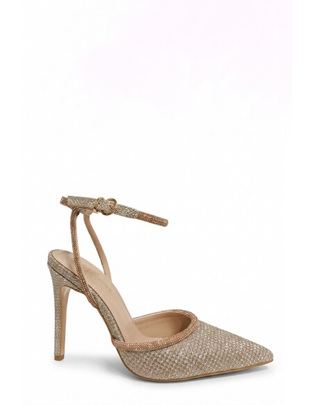 Sadie Gold Shimmer Heeled Evening Shoe