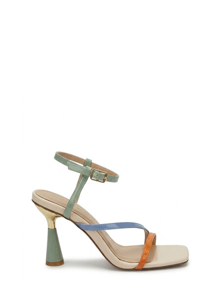 Serahina Beige Multi Heeled Evening Sandal