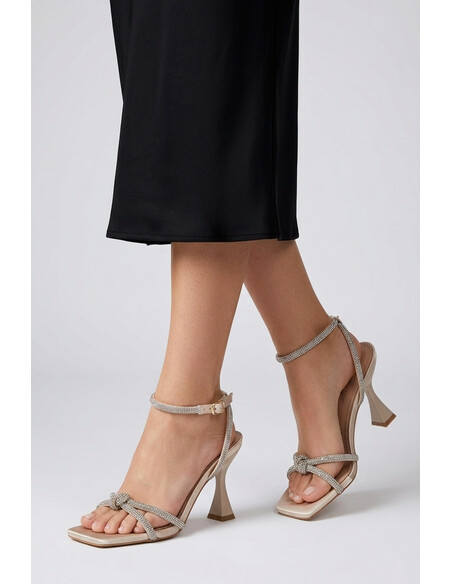 Scarlett Women's Heeled Sandals Beige Satin