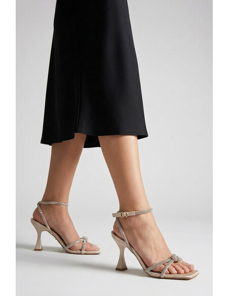Scarlett Women's Heeled Sandals Beige Satin