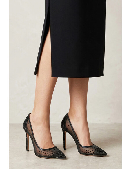Nevesta Women's Evening Dress Heeled Shoes Black Stone