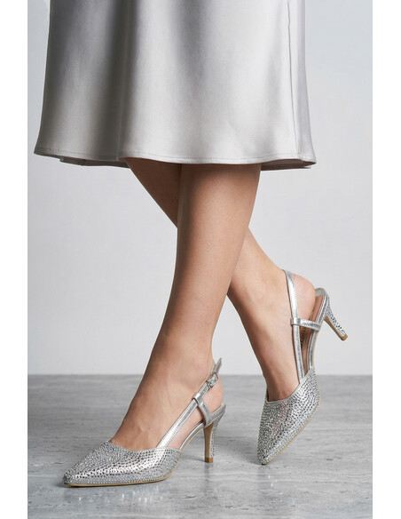 Nadia Silver Crystal Embellished Women’s Evening Heel