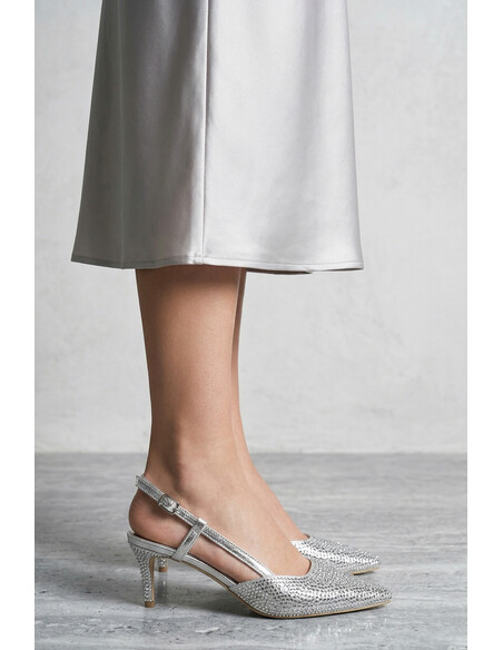 Nadia Silver Crystal Embellished Women’s Evening Heel