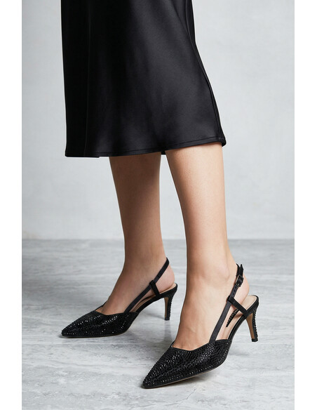 Nadia Black Crystal Embellished Women’s Evening Heel